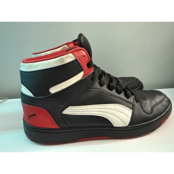 Size 10.5 - PUMA Sneakers Rebound LayUp SL Black High Risk Red. No Insoles - Picture 1 of 10